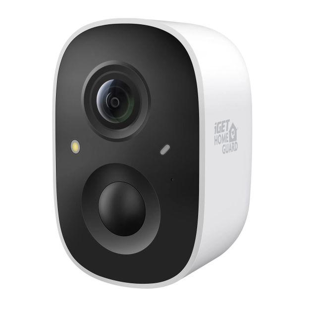 Homeguard SmartCam Flex batterikamera i hvidt kabinet
