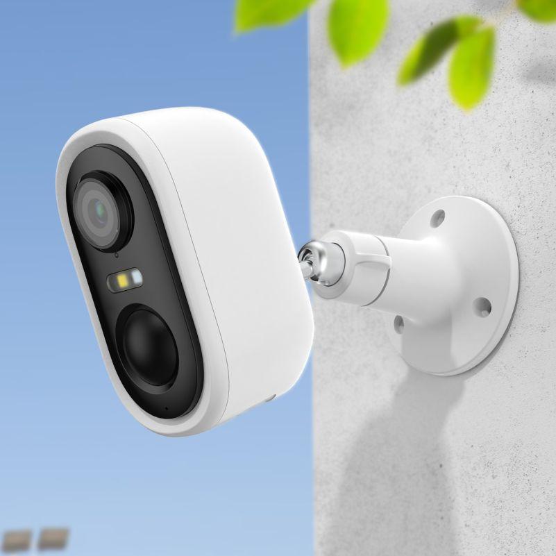 Hvidt Laxihub W2 batteridrevet udendørs Wi-Fi-kamera med vægbeslag